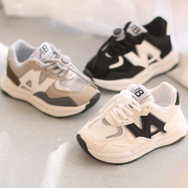 

autumn boy's spring children's athletic outdoor sneakers girl's 2023 new baby mesh breathable casual shoes kids toddler flats, Black