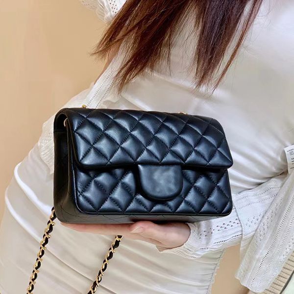 

designer flap bag luxury crossbody bag genuine leather handbag 20cm level replication chain bag with box ch004