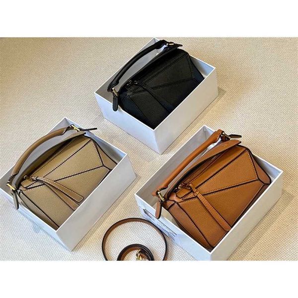 

luojia cowhide spliced handheld crossbody women's bag