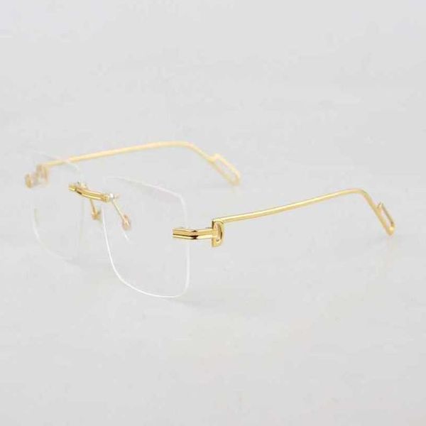 

luxury designer sunglasses 20% off series 0162 frameless pure titanium myopia lens high-end business eye, White;black