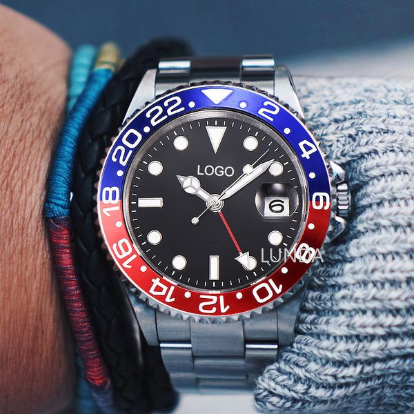 

0 men automatic mechanical 40mm sapphire rotary ceramic bezel, Slivery;brown