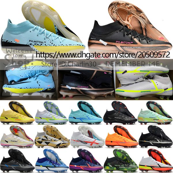

send with bag quality soccer boots phantom gt2 elite fg world cup football cleats for mens high neymars jr trainers comfortable socks footba, Black