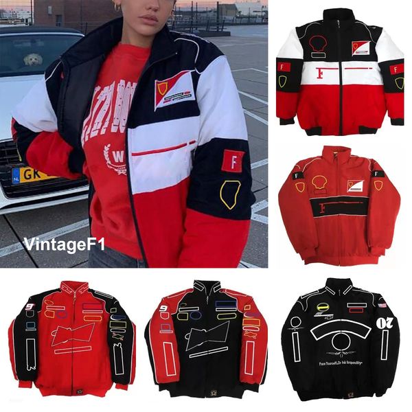 

2023 f1 formula one racing jacket autumn and winter full embroidered logo cotton clothing spot sales