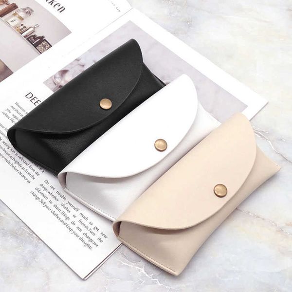 

sunglasses cases bags fashion pu leather eye glasses cases solid color reading glasses box protector box pouch bag women's eyeglasses e