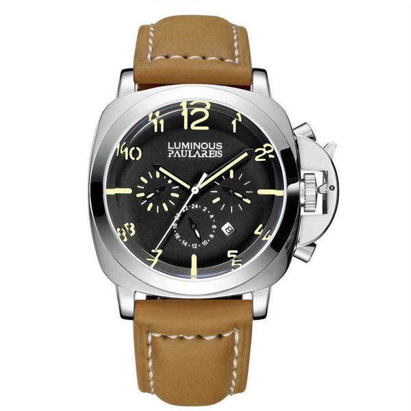 

watches for men lumino series li same men's automatic mechanical multifunctional waterproof hollow out men's trend, Slivery;brown