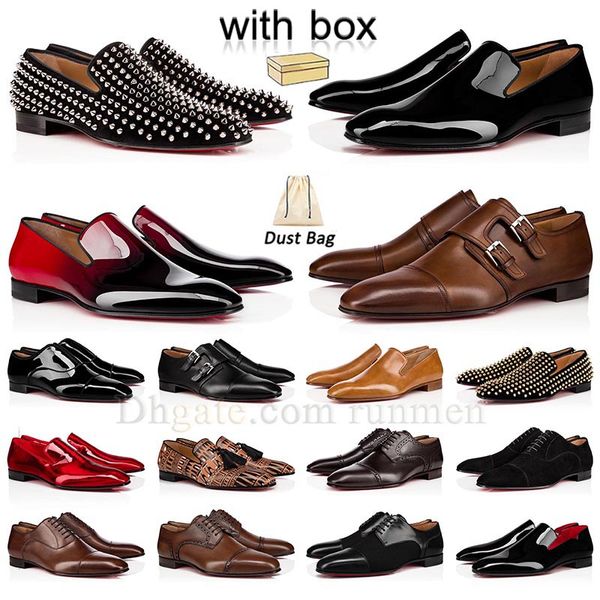 

designer red platform loafers mens casual running shoes bottoms pointed toe suede patent leather rivets glitter dhgate bottomes trainers oxf