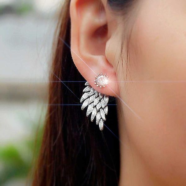 

charm korean fashion new angel wings stud earrings set for women personality pierced earrings trend 2021 grunge earrings wholesale aa230327, Golden