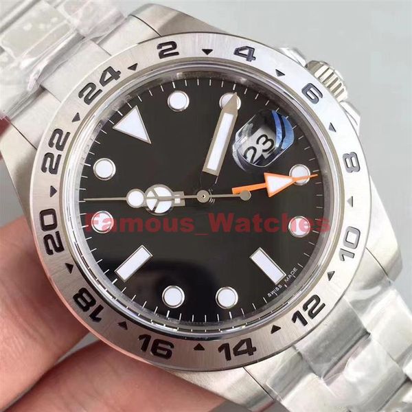 

mens luxury watch black dial explorer 216570 gmt mechanical automatic movement self-winding stainless steel designer wristwatch wa229u, Slivery;brown