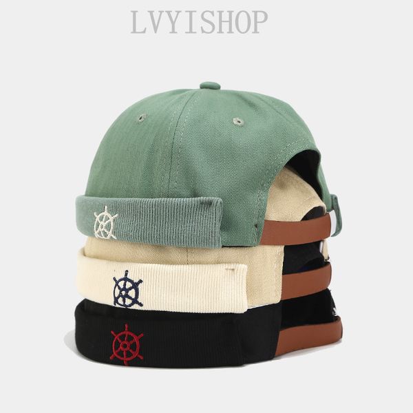 

versatile docker hat for men beanie sailor brimless hats cotton breathable spring autumn retro adjustable women hip hop caps hcs256, Blue;gray