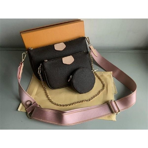 

3 pieces bag set high qulity designer womens handbags multi pochette accessories crossbody fashion handbag shoulder female purse h210j