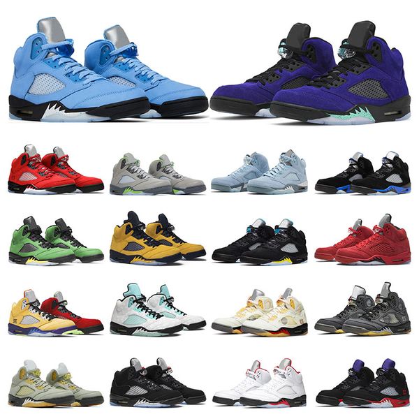 

5s men basketball shoes 5 mens sneakers unc racer blue aqua alternate grape sail outdoor island green women sports trainers size 5.5-13