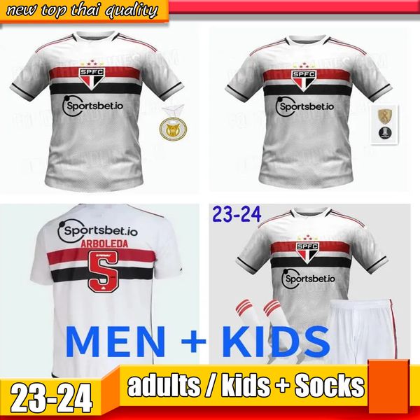 

2023 sao paulo fc pablo soccer jerseys 23 24 alisson arboleda rafinha luciano calleri maia pele eterno 2024 home away 3rd football shirt jer, Black;yellow