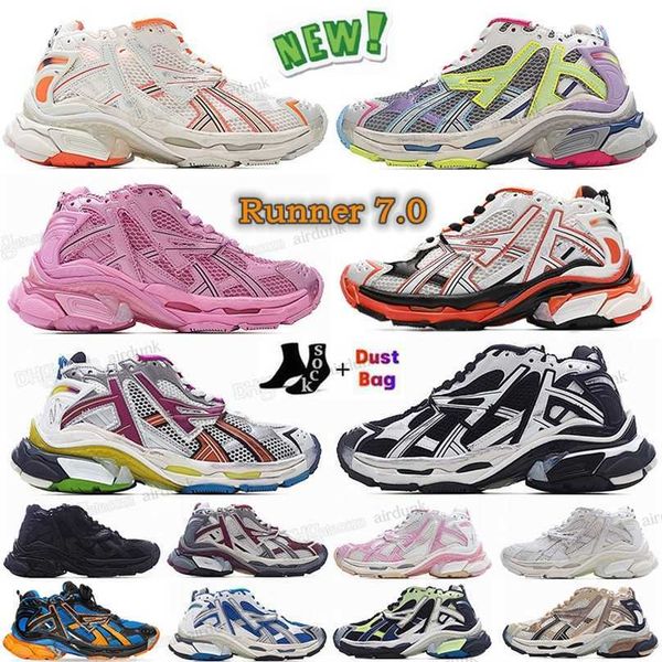 

designers women men casual shoes paris runner 7.0 transmit sense retro trainers black white pink blue burgundy deconstruction sneakers joggi
