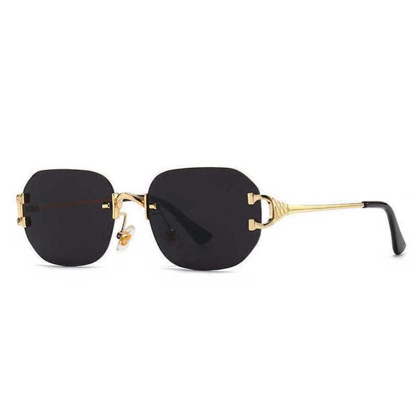 

luxury designer sunglasses 20% off 2a365 fashionable small frame personalized metal frameless trend, White;black