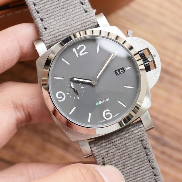 

0 0 men watches automatic wristwatch 44mm blue color 316l fine steel man waterproof luminous calendar mechanical watch 01356, Slivery;brown