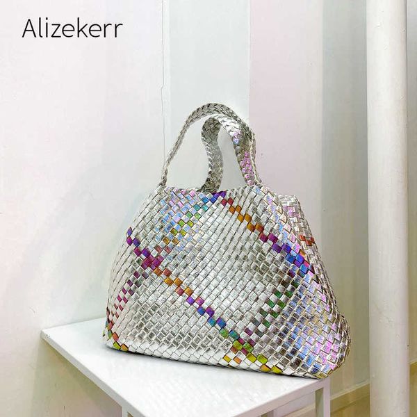 

evening bag retro color woven large capacity tote bag for women designer soft