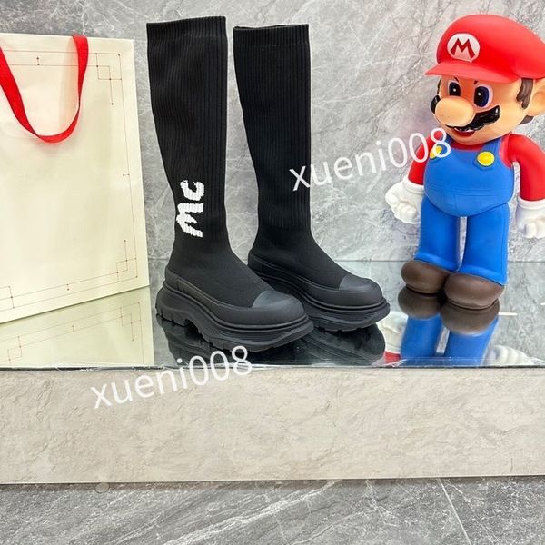 

womens new socks shoes designer women's coach socks long boots knitted women's walking black lace2023, Red;white