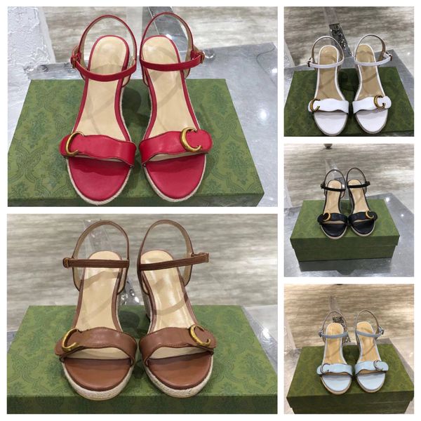 

designer women high heel straw sandals g slippers black white thick bottom abrasion resistant lazy summer dress slipper womens sandals outdo