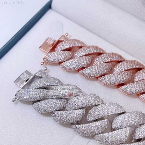 

stylish design 28mm thick heavy vvs moissanite diamond miami cuban bracelet iced out, Silver