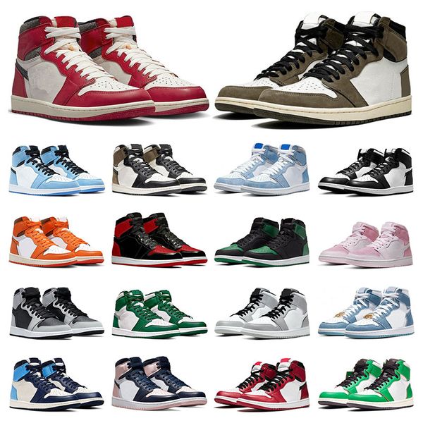 

size 5.5-13 1s men basketball shoes 1 mens sneakers chicago lost and found university blue dark mocha hyper royal black phantom denim women