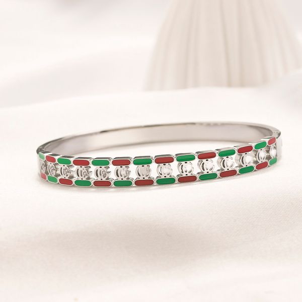 

designer bracelet fashion chain jewelry classic bracelets link women brand letter 18k plated red green geometry stainless steel love gifts w, Black
