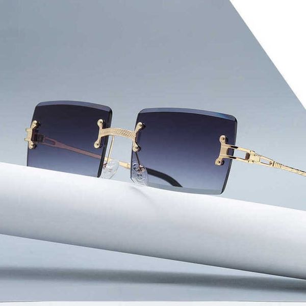 

luxury designer sunglasses 20% off frameless trimmed square trend glasses, White;black