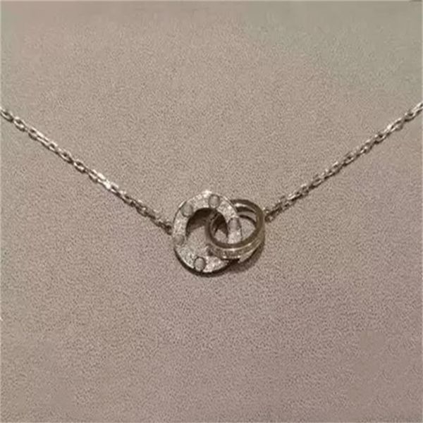

fashion necklace jewelry men women double ring full cz two rows diamond octagonal screw cap couple gift290a, Silver