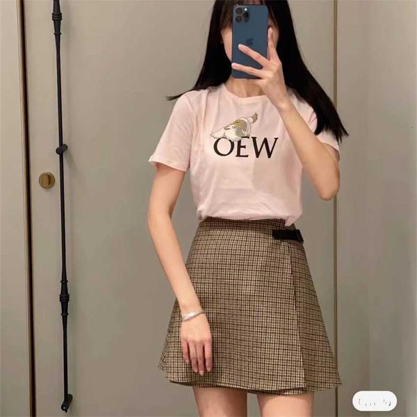 

luo jiapai packaging new spring/summer 2023 couples' dragon cat series embroidered round neck short sleeve t-shirt for men and women, Black