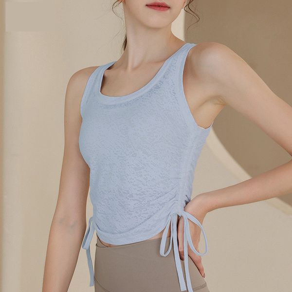 

ll women's sports tank nylon jacquard yoga short suit smock underwear workout fitness tank sleeveless summer ll113