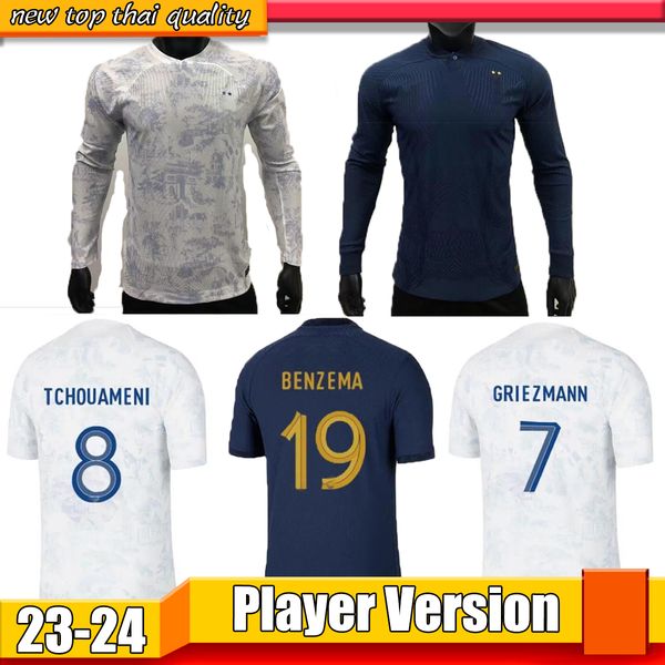 

players version camavinga french soccer jerseys 2022 2023 benzema mbappe franch theo giroud griezmann tchouameni guendouzi football shirt ma, Black;yellow