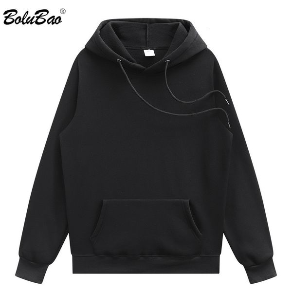 

mens hoodies sweatshirts bolubao fashion sweter bertudung solid pria baru musim semi gugur hip hop bulu hangat hoodie merek kualitas tinggi, Black