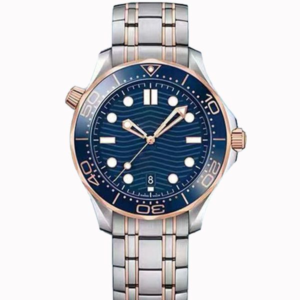 

classic series luminous business watch mens mechanical automatic watches 42mm 904l stainless steel waterproof strap adjustable montre de lux, Slivery;brown