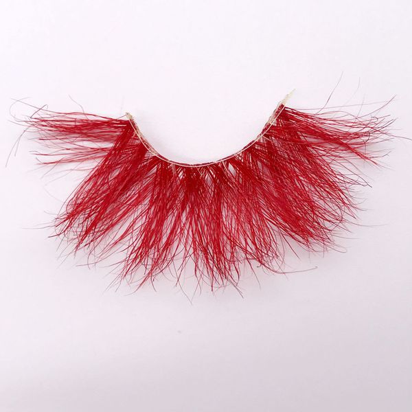 

make up lashes colored exaggerated messy cross 25mm mink hair lash fake eyelash faux cils eyelash color false eyelashes lash 3d colored fake