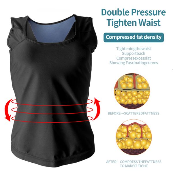 

womens shapers vip link sauna sweat vest women polymer waist trainer slimming underwear weight loss shapewear tummy sheath 230327, Black;white