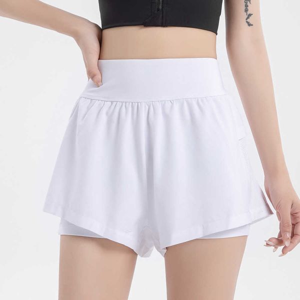 

summer yoga running shorts girls' pockets loose quick drying anti light fitness pants fake two women