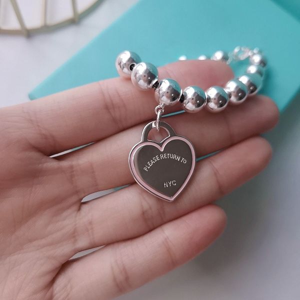 

18k gold silver diamond 8mm ball love pendant necklace plated chain jewelry women necklaces chain link luxury heart wedding party women gift