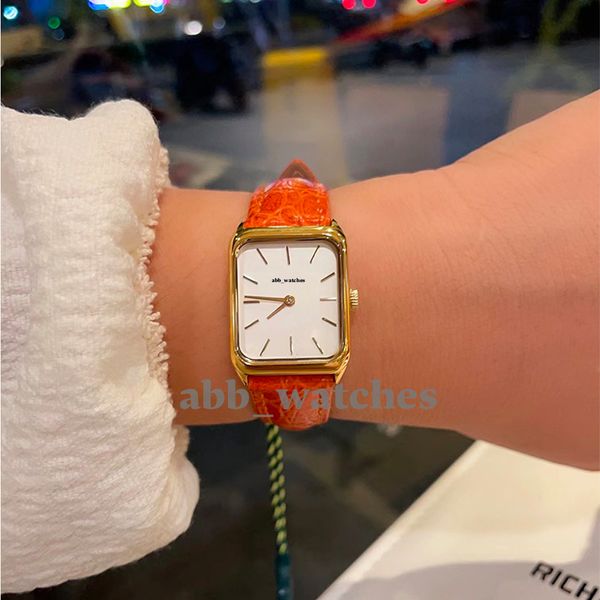

abb_watches womens watch automatic quartz watches elegant luxury wrist watch with box rectangule leather watch waterproof sapphire watc dres, Slivery;brown