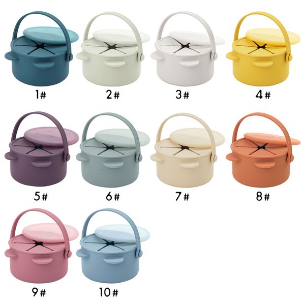 

infant learning feeding snack cup solid color a food storage box container with silicone lid for children 230328