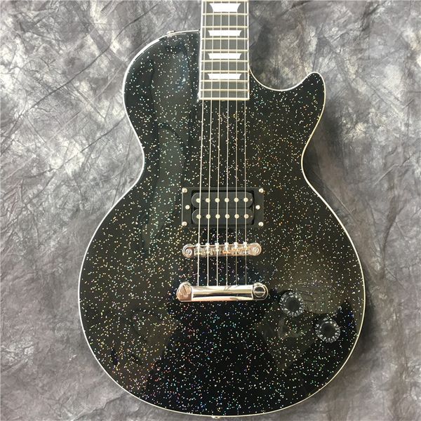 

shipping factory custom shop new lp custom black gold electric guitar