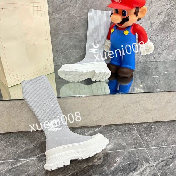

2023new womens new socks shoe designer women's coach socks long boots knitted women's walking black lace, Red;white