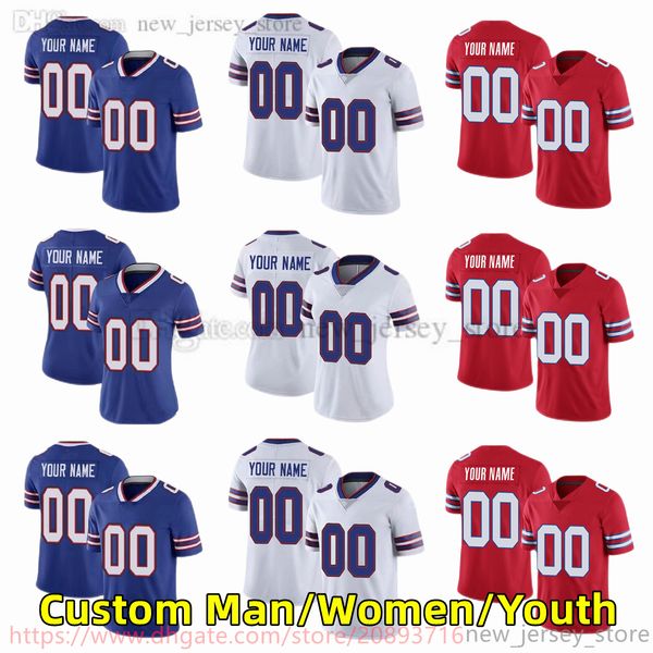 custom s-6xl ncaa football jersey stitched 17 joshallen 14 stefondiggs 27 tre'daviouswhite 40 vonmiller 49 tremaineedmunds 12 jimkelly, Black