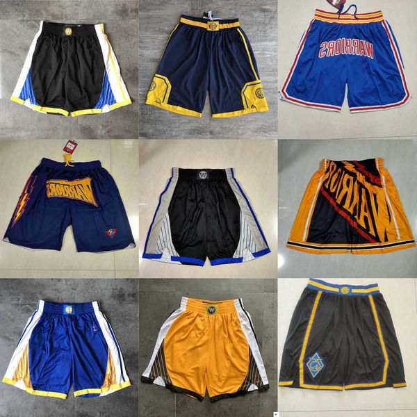 

2023 golden state''warriors''men throwback basketball shorts pocket, Black