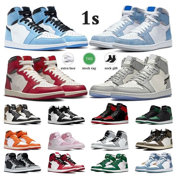 

men basketball shoes 1s mens running sneakers jumpman 1 chicago lost and found university blue reverse mocha hyper royal starfish pine green