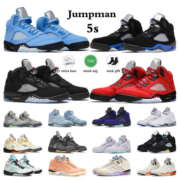 

5s men basketball shoes jumpman 5 mens sneakers unc racer blue aqua alternate grape raging bull green bean outdoor women sports trainers siz