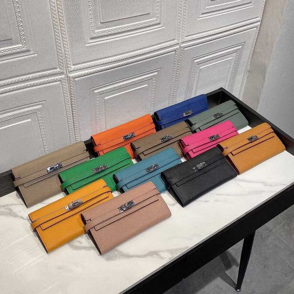 

birkins new women's long style kel leather wallet handheld wallet purse frlx