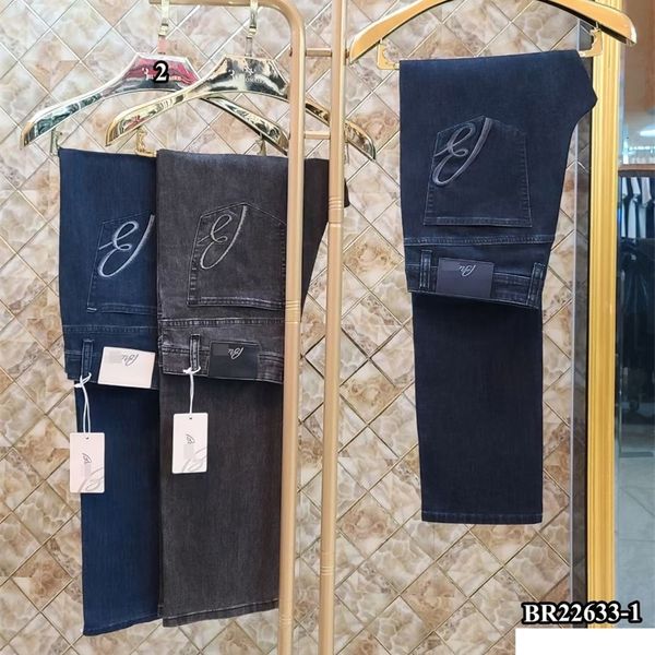 

mens jeans billionaire oechsli cotton thin men spring summer business embroidery highquality middlewaisted size 3140 230327, Blue