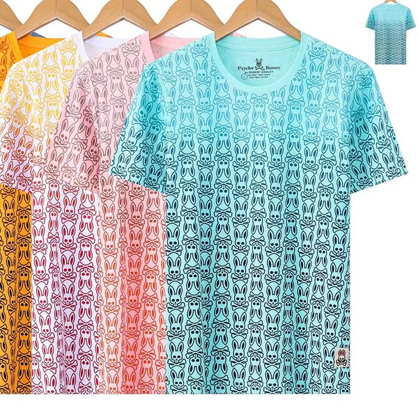 

mens fashion psychological rabbit t shirt casual polo shirt summer slim short sleeve skull rabbit print round neck m  xl xxl xxxl, White;black