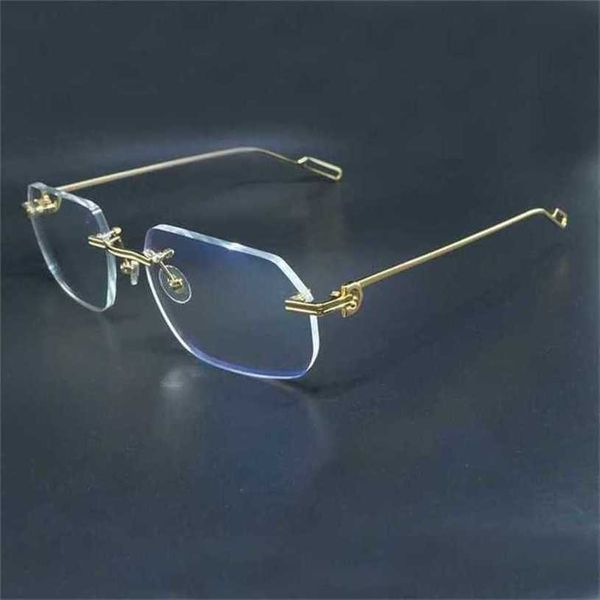 

luxury designer sunglasses 20% off rimless eyeglasses fashion transparent eyewear desinger clear gold frame espejuelos mujer glasses for wom, White;black