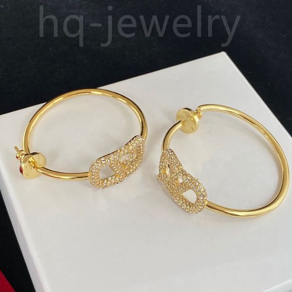 

earrings designer for women stud luxury gold heart shape pearl crystal gold double V letter 925s silver jewelry classic 32