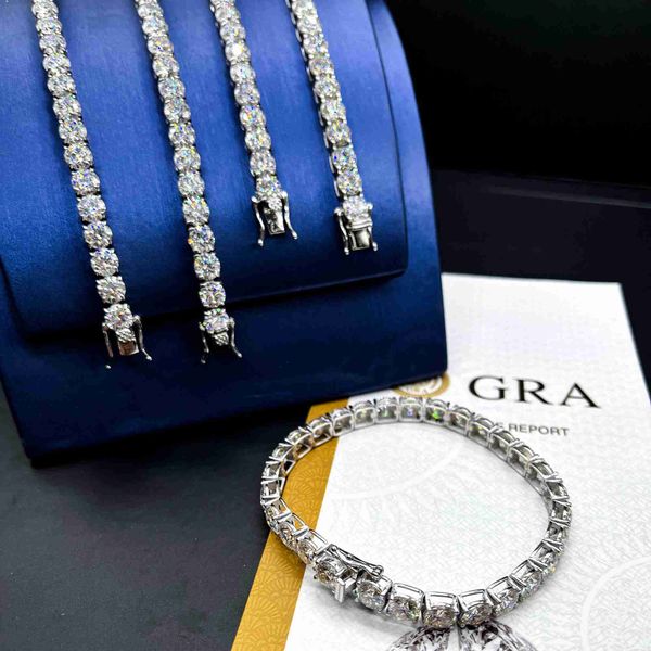 

hip hop jewelry 2/3/4/5mm vvsmoissanite tennis chain 925sterling silver bracelet